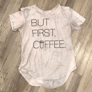 White But First, Coffee Casual Shirt